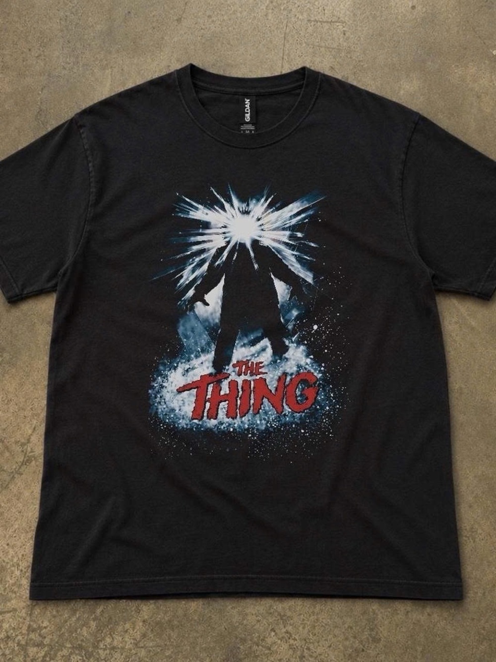 Gildan Black Short-Sleeve 'The Thing' Graphic Tee with Red & Blue Print